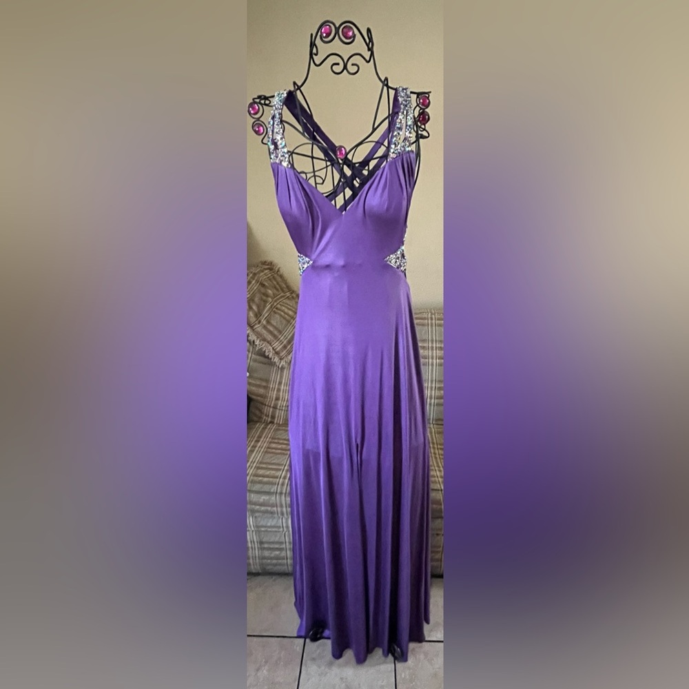 La Femme lavender prom dress